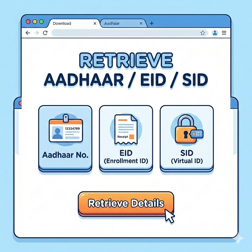 Retrieve Lost Aadhaar Illustration